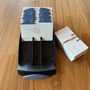 Rolodex Black Plastic -no cover - 2.5" x 4" cards - extra cards included